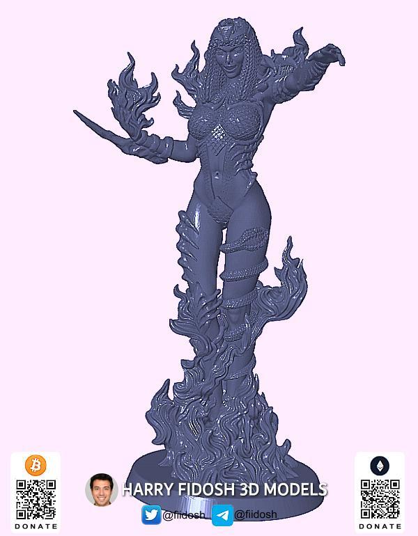 Priestess of Fire (Free DnD Miniature)