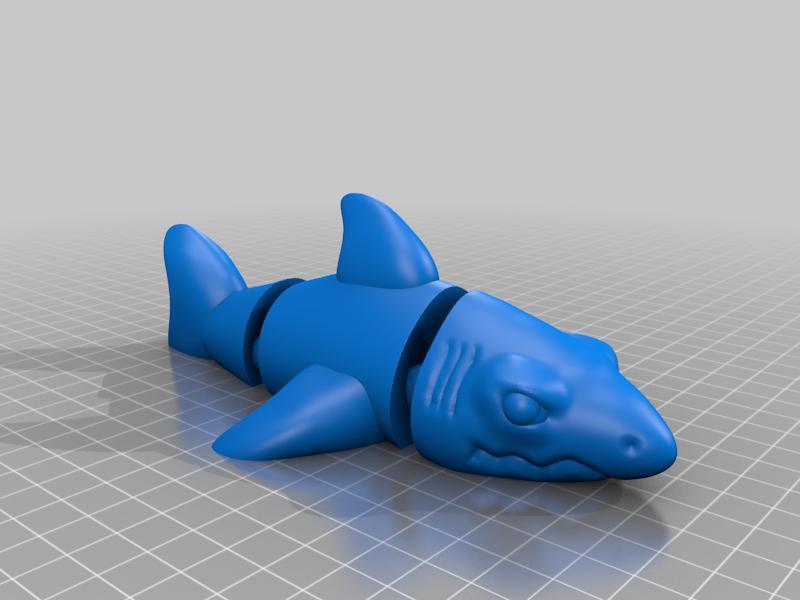 shark magnet - print in place - articulated - flexi fidget toy