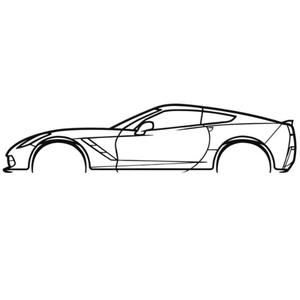 Chevrolet Corvette C7 2014 Silhouette Wall Art