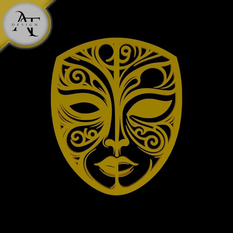 Mask Two Side - Silhouette - 2D Wall Art Decor