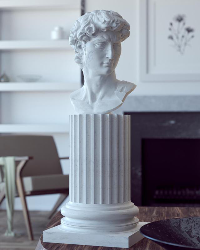 David Statue on Ionic Column
