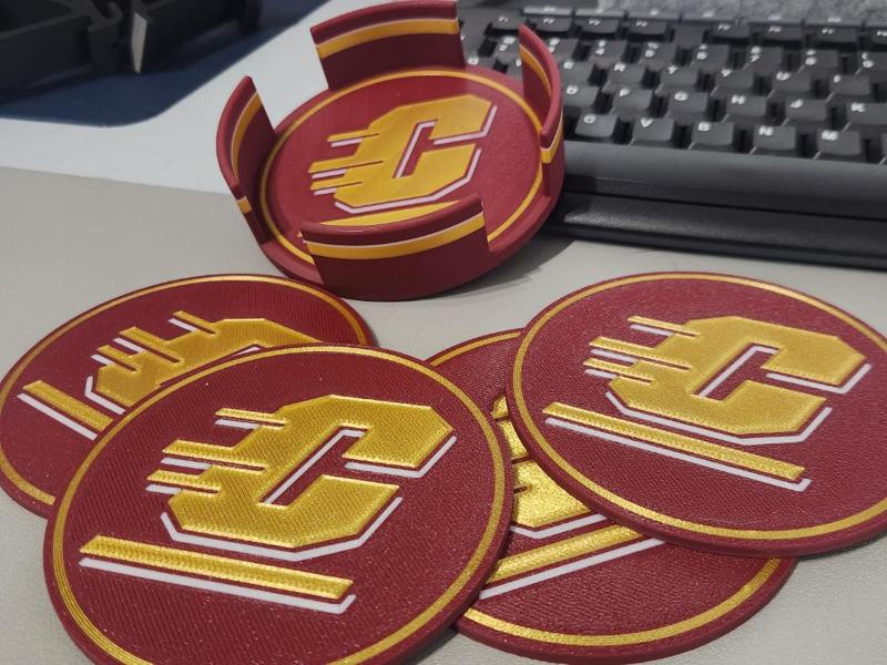 Central Michigan Coasters and caddy