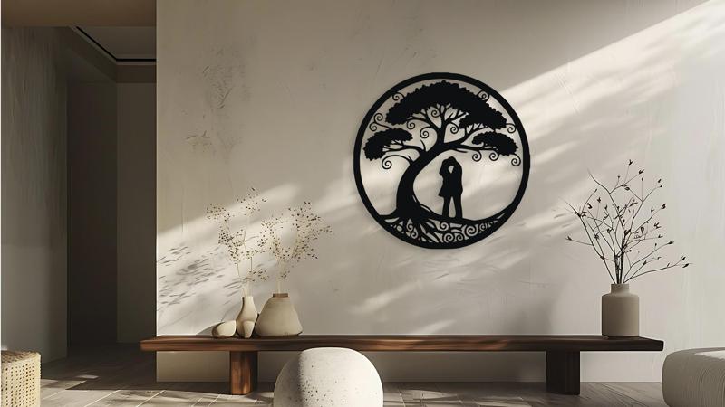 Tree of Life Couple Kissing Wall Decor Art