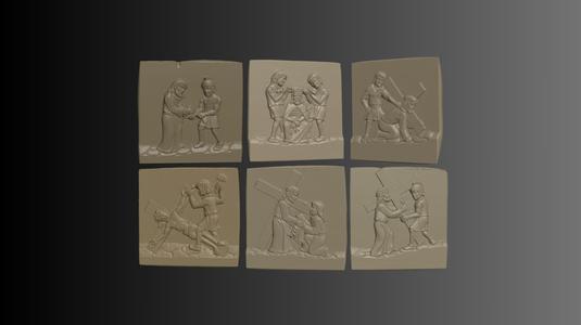 The Crucifixion Path: 6 Stone Slabs from 1972