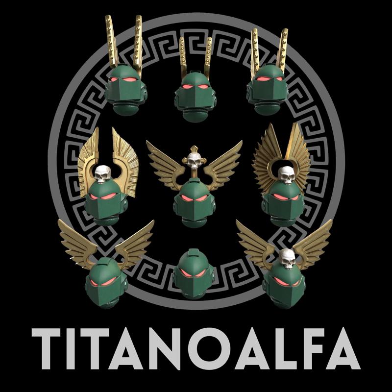 Grim Angels Marines Helmets from dark space