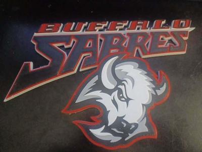 Buffalo Sabres Logo With Wordmark - 3d Colorized Wall Plaque with Keyhole