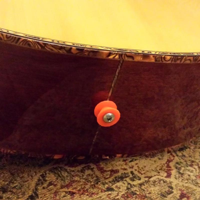 Acoustic Guitar strap button to replace the 1/4" jack strap button when you remove the pickup from an acoustic guitar