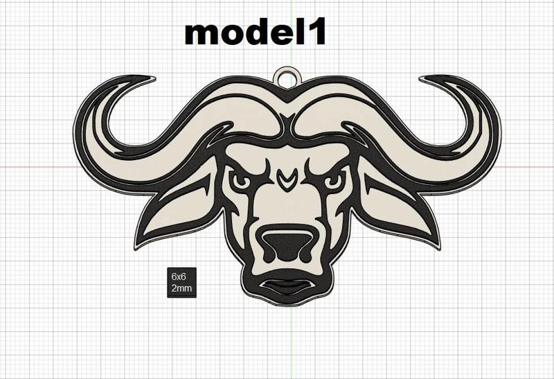 Buffalo Buffalo Buffalo Keychain 2models
