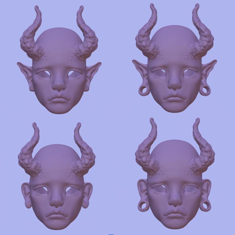 Dxgirly Designs Gerard Tiefling version BJD Heads ONLY with 4 ear options