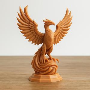 Phoenix Bird Statue – 3D Printable Decorative Model, Mythical Fire Bird Figurine