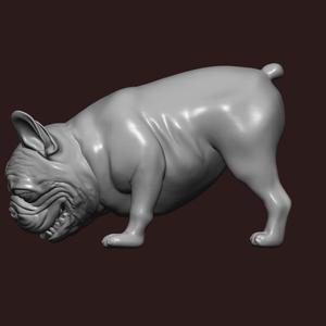 French bulldog 3d print,Sniffing the Ground sculpture,