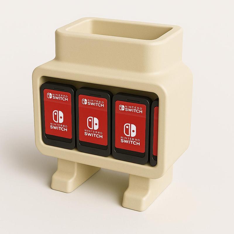 Cute Robot Nintendo Switch Game Card Organizer - 3D Printable Cartridge Holder with Storage Box