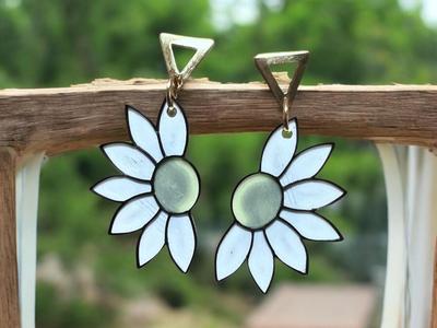 Half flower earrings 