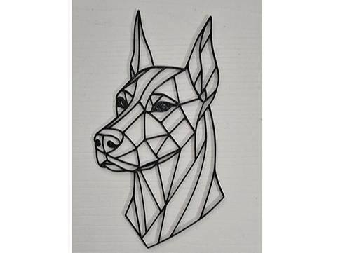 Doberman silhouette for wall art decoration.