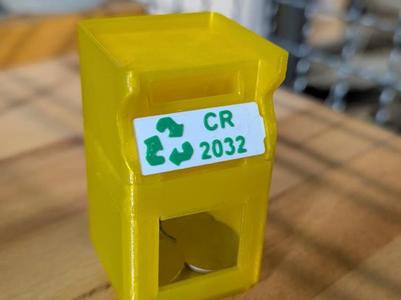 Gridfinity CR2032 Battery Recycling Bin