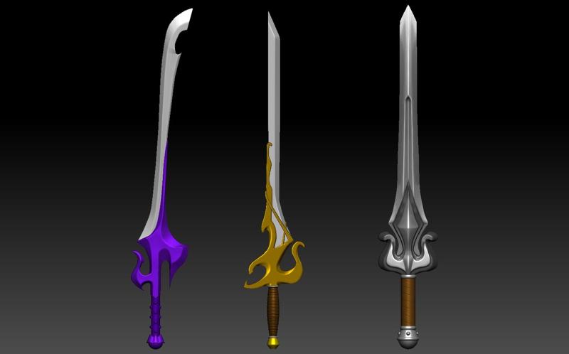 The Power Sword, Subternia Blade and Preternia Blade - He-man Netflix Version 3D Print model