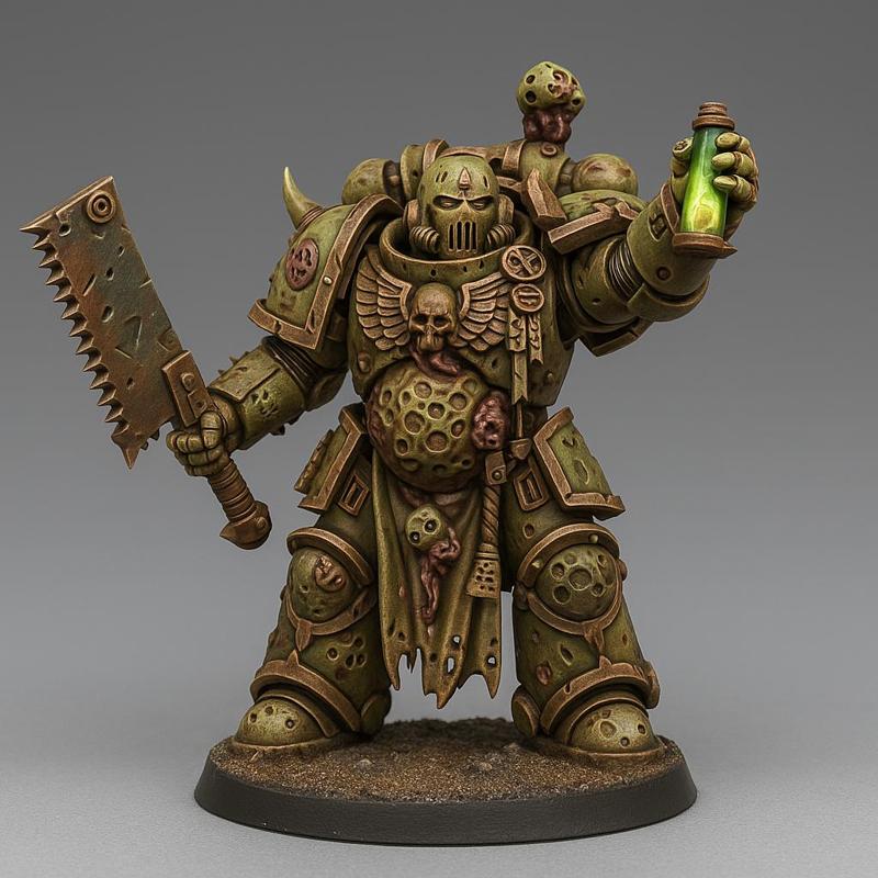Plague Champion – Death Guard Plague-Bearer War-Hammer Miniature Boss (28mm Scale, ~85mm Figure)