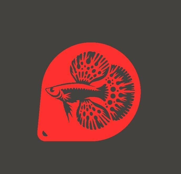 Poecilia Reticulata or Guppy Stencil 2