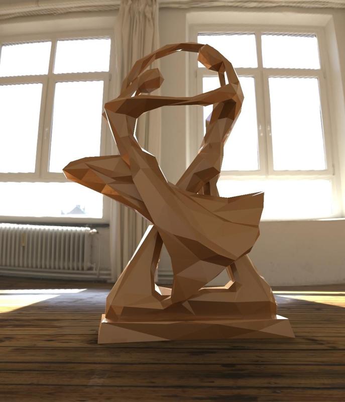 Low Poly Abstract Dancing Couple