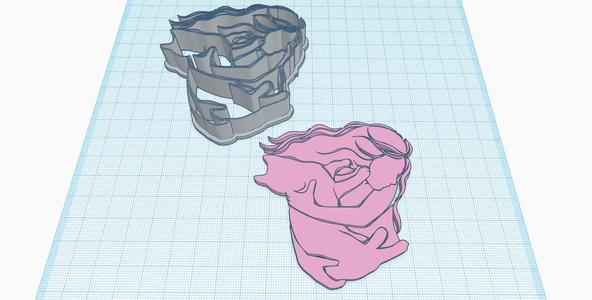 Silhouette girl and cat polymer cutter