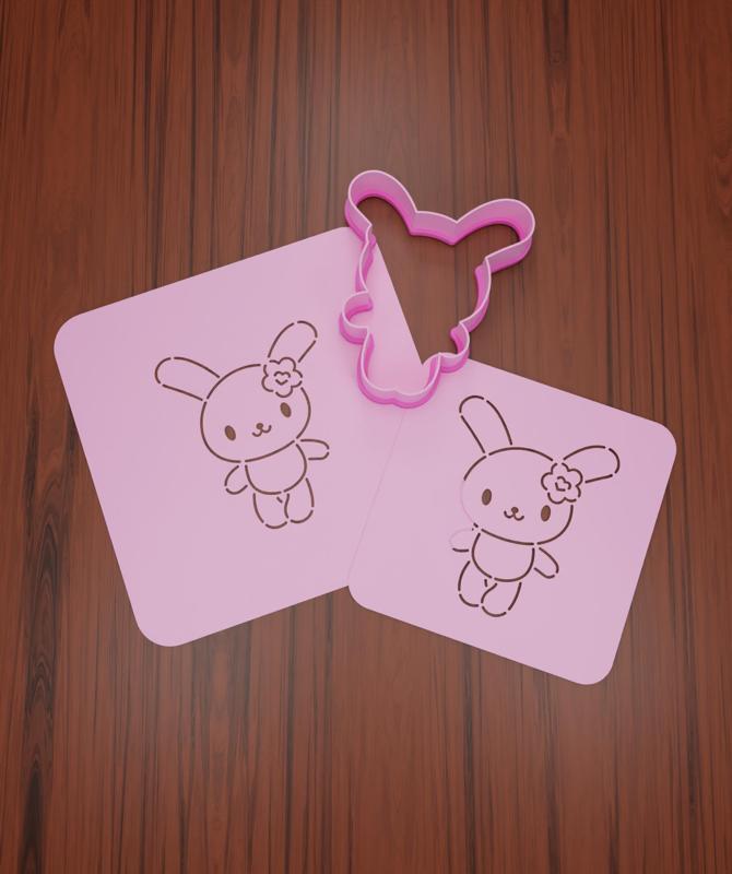 Stencil + Cutter Sanrio #5 "Usahana" 8 cm