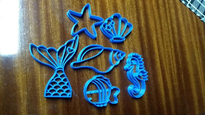 kit sea mermaid fish.. snail cookie cutter