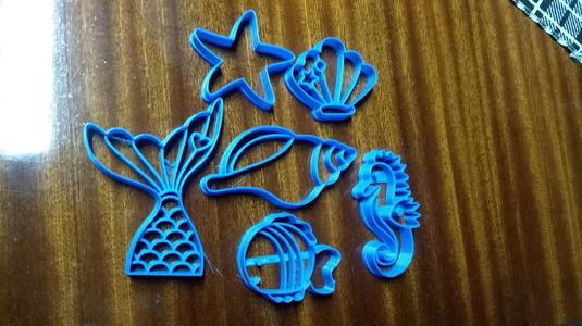 kit sea mermaid fish.. snail cookie cutter