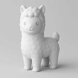 Cute Cartoon Alpaca – 3D Printable Animal Figurine STL