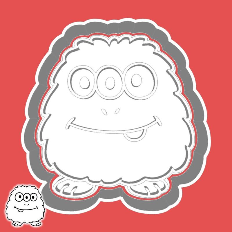Cute monsters cookie cutters - fuzzaroo monster