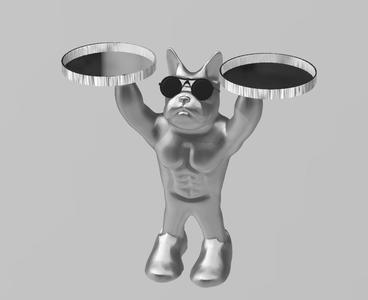 BUTLER DOG MUSCLE DECO TRAY