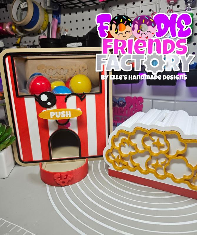 Kawaii Popcorn 2in Capsule Dispenser  (PERSONAL USE ONLY)