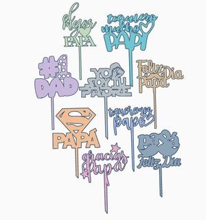 Combo x 9 Toppers Father's day Dad Dad Fathers day