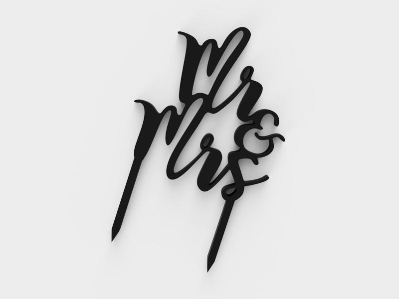 Mr & Mrs - cake topper