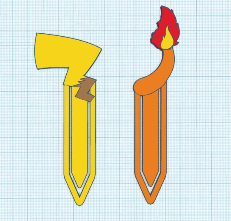 Pokemon Pikachu and Charmander Bookmarks 2 units
