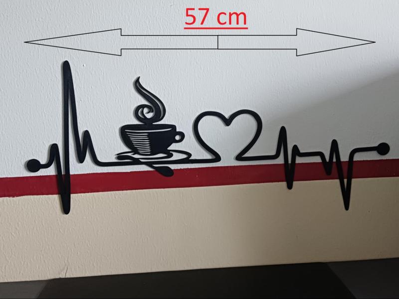 Wanddekoration Heartbeat Coffee Walldeco