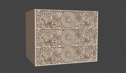 Classic Dresser Drawer Carving Model 3D Model