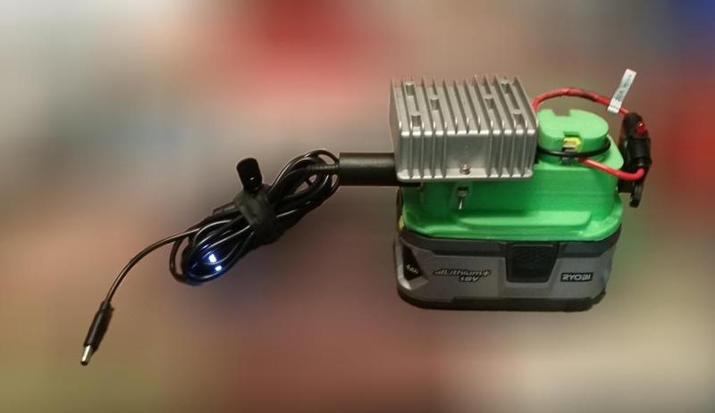 Ryobi Battery to DC-DC Converter with 12V Acc Port