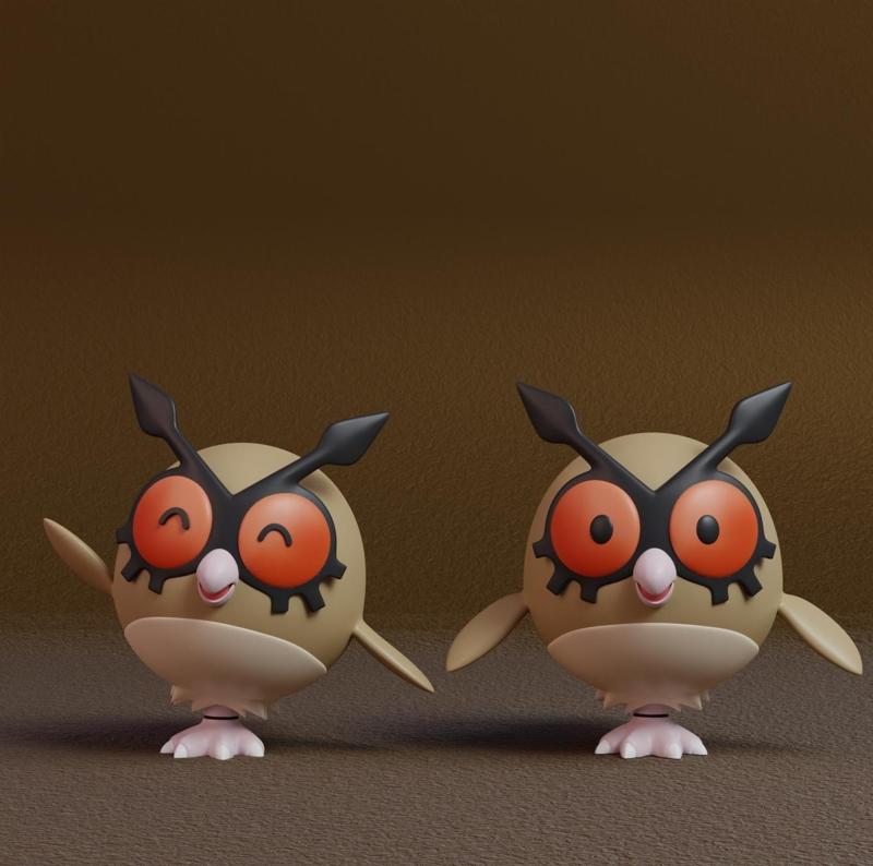 Pokemon - Hoothoot with 2 poses