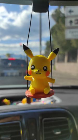 Swinging Pikachu car mirror accessory