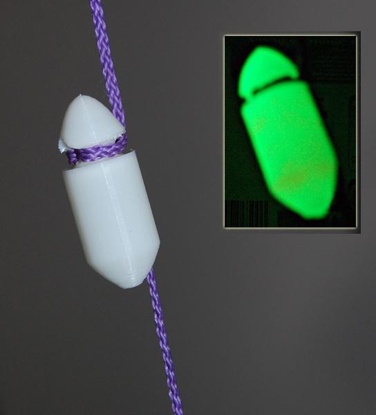 Glow-in-the-dark guy rope 'tent bullet'