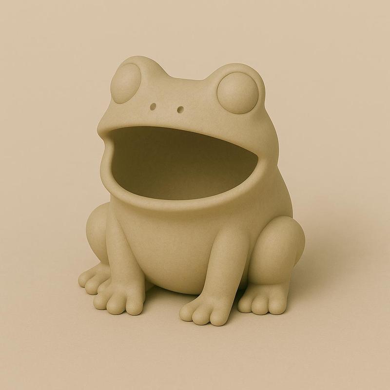 Cute Frog USB Drive Holder – 3D Printable Desk Organizer