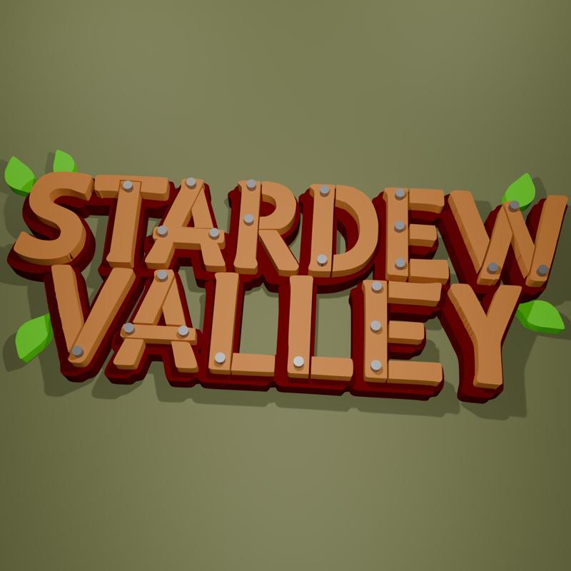 Stardew Valley Logo in 4 Colors (per layer) - Gamer Decoration