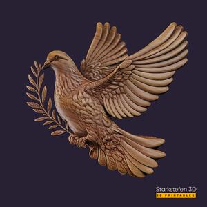 3D Dove Relief Stl for CNC and 3D printing