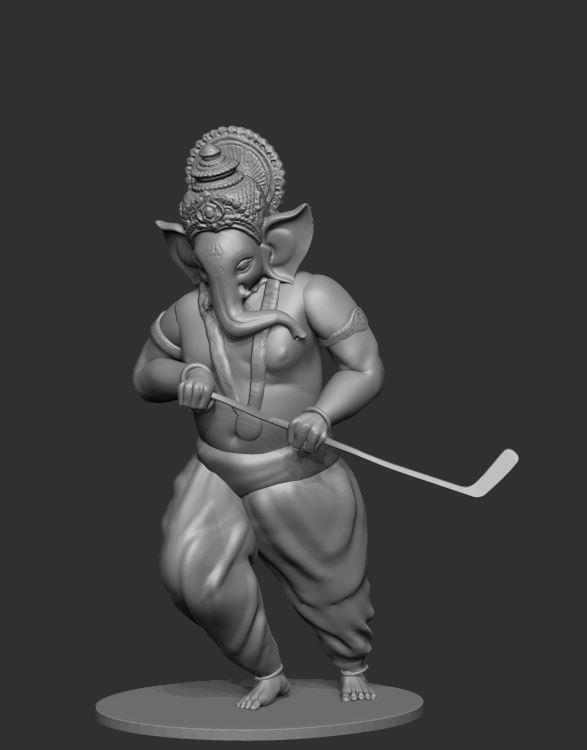 Ganesh ji  ,  Ganpati figure playing hockey
