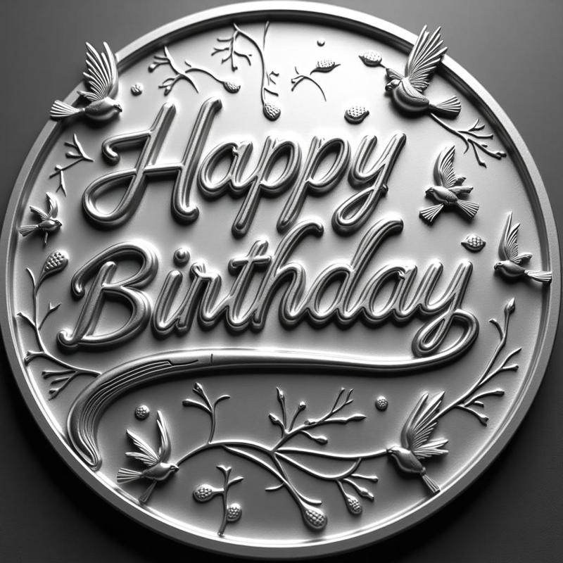 happy birthday coin token wall art