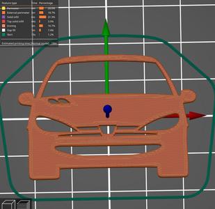 Peugeot 206 front silhouette key
