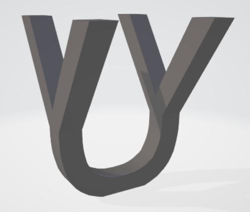 UY art combination letters 90° rotation