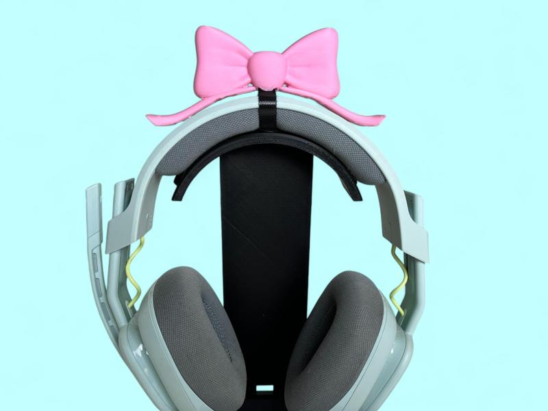 Cute bow with ribbon headphones tech decor