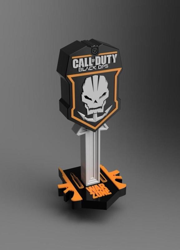 Headphone stand 3D model for 3D printing inspired by Call of Duty
