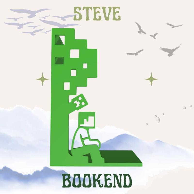 Minecraft Steve Bookend 📚🟩🧱